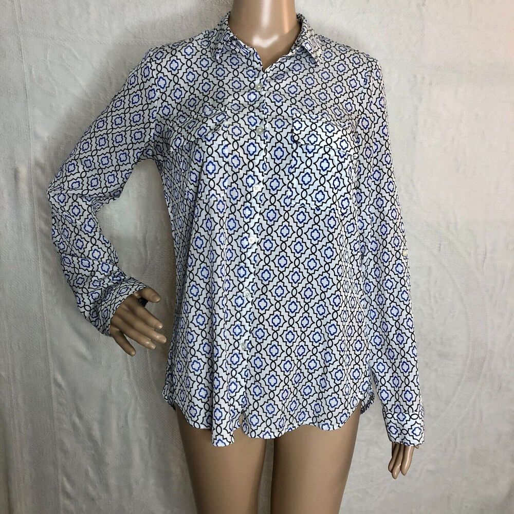 Express Patterned City Shirt Long Sleeve Top